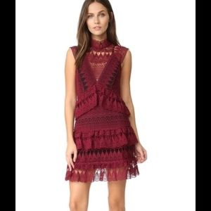 Self Portrait Burgundy Lace Dress